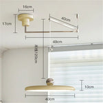 Cream Iron Art Chandelier LED Pendant Light for Bedroom Living Room