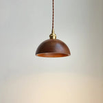 Walnut Wood LED Pendant Light, Modern Nordic Hanging Lamp for Home Decor