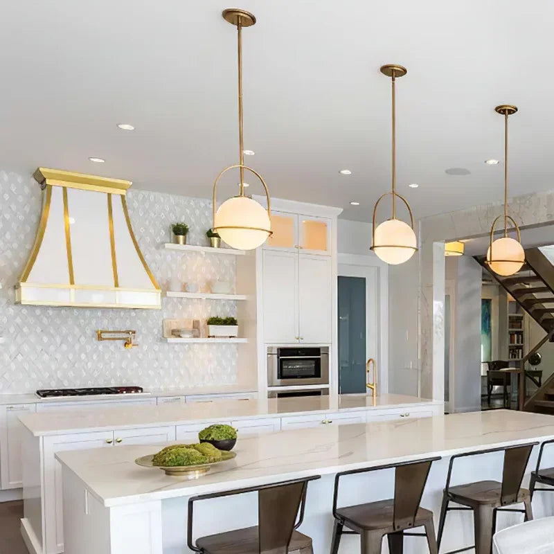 Glass Globe Pendant Light for Kitchen Dining Room - Nordic Design