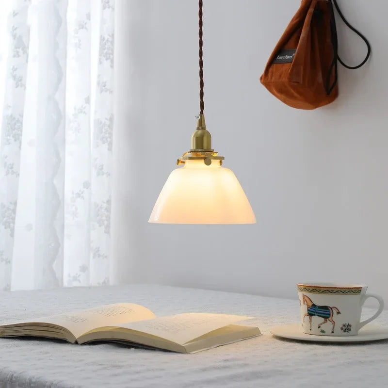 Clear Glass LED Copper Chandelier Pendant Light for Modern Home Decor.