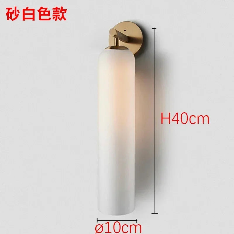 Tubular Glass Wall Sconce Light for Bedroom and Living Room