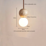 LED Pendant Light Yellow Travertine Modern Hanging Lampara