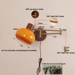 Modern Rotatable Wall Lamp with Long Swing Arm for Bedroom and Hotel