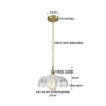 Copper Glass Chandelier LED Pendant Light for Living Room Dining Bar Kitchen