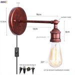 Afralia™ Loft LED Wall Light Industrial Vintage Bedroom Bedside Lamp