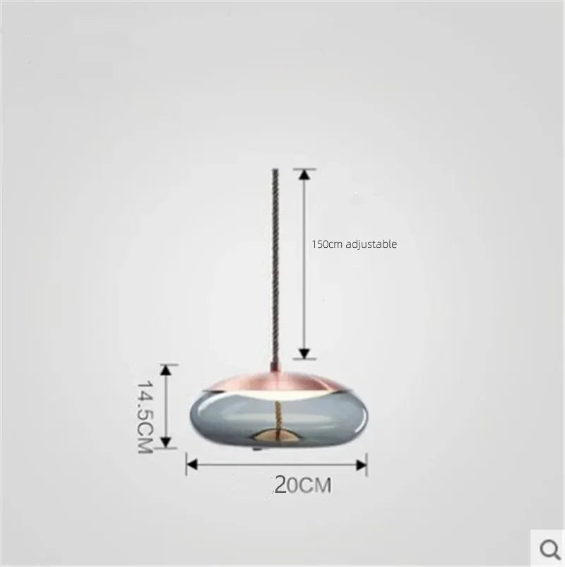 Modern LED Glass Chandelier for Living Room Bedroom Kitchen Pendant Lamp