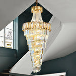 Elegant Crystal Chandelier for Duplex Spiral Staircase and Living Room