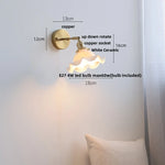 Ceramic LED Wall Lights with Pull Chain Switch for Bathroom Mirror