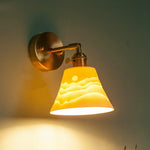 Afralia™ Brass Ceramic LED Wall Light | Nordic Modern Bedside Lamp for Bedroom, Bathroom, and Sofa