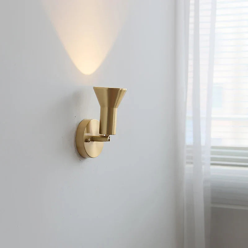 Nordic Copper LED Wall Lights Up Down Rotate Modern Stair Fixture