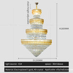 European Duplex Villa Crystal Chandelier Loft LED Light