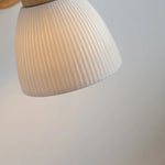 Ceramic Wood Wall Light Fixture, Modern Nordic LED Sconce Bedside Lamp