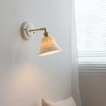 Afralia™ Copper Ceramic LED Wall Lamp with Pull Chain Switch for Stair Living Room