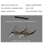 Modern Luxury LED Chandelier Adjustable Pendant Light Black/White Metal