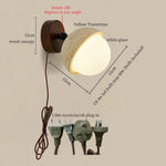 White Glass LED Wall Lamps Pull Chain Yellow Travertine Modern Bathroom Light