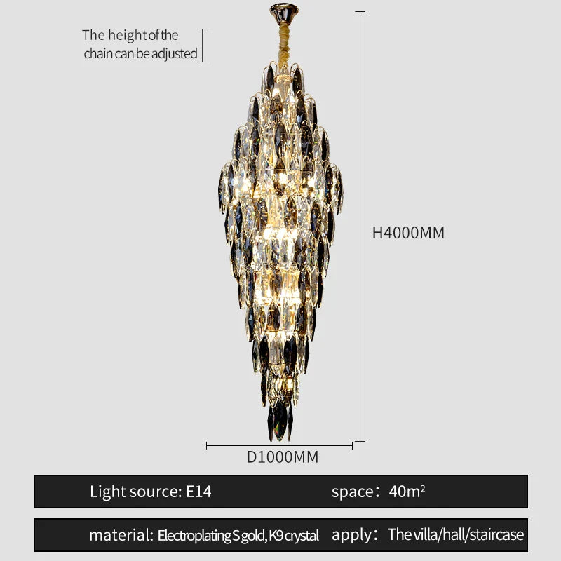 European Duplex Crystal Chandelier for Elegant Luxury Living