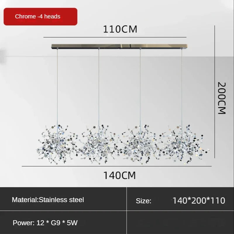 Scandinavia Leaf Chandelier Pendant Lamp Kitchen Living Room Decor Lighting