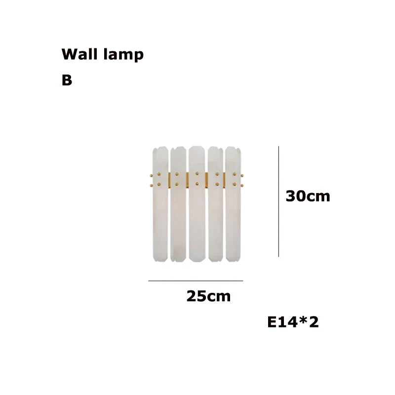 Marble Collection 2025 Chandelier: E14 LED Alabaster Hanging Lamp for Living Room