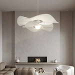 Pleated Fabric Pendant Lights E27 White Chandelier - Nordic 2 Layer Design