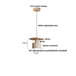 Afralia™ Nordic Wood & Yellow Travertine Stone LED Pendant Light Fixture