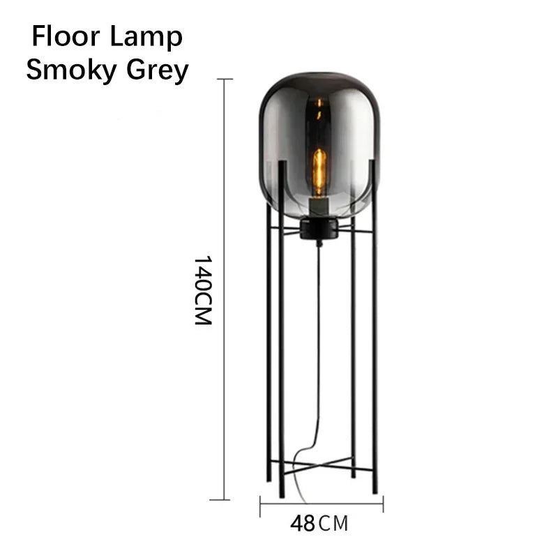 Modern Glass LED Floor Lamp for Living Room, Bedroom, Dining, and Home Decor