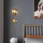 Golden Round Glass Wall Sconce: Modern Nordic Lighting Fixture for Home Decor