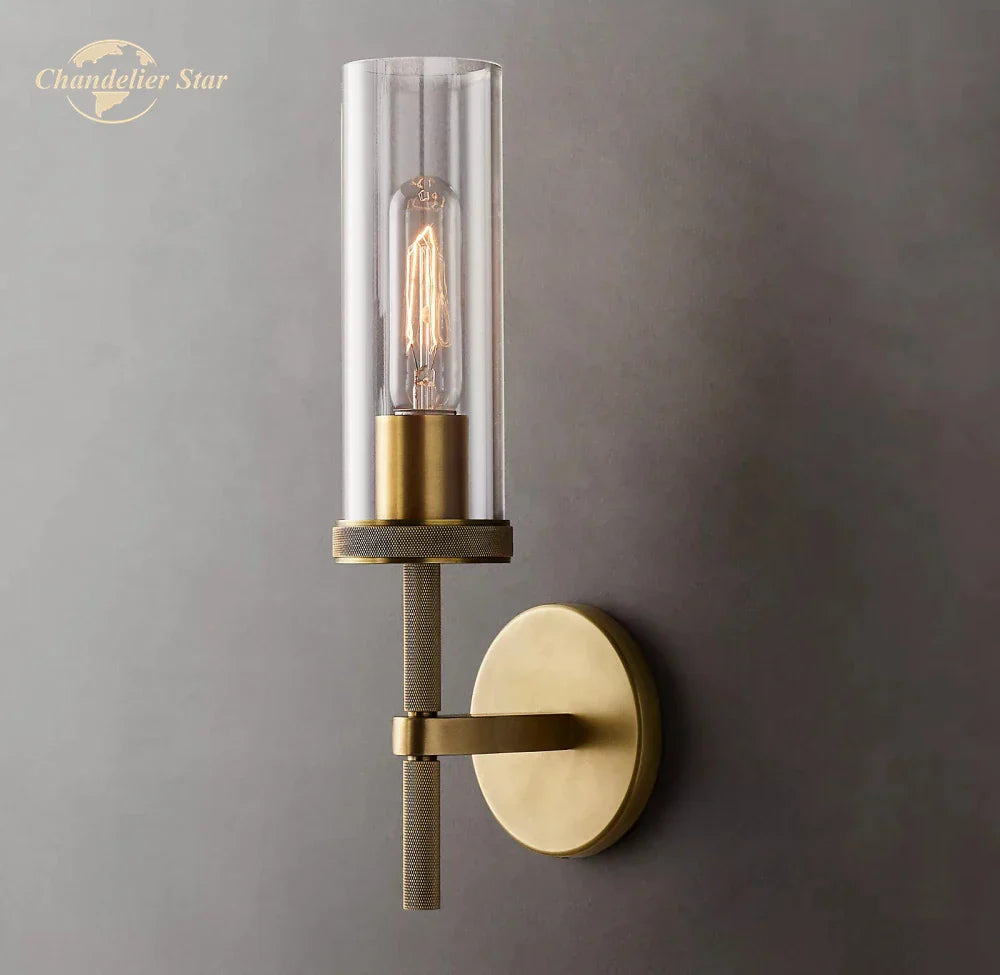 LED Glass Wall Sconce: Modern Knurled Indoor Light for Bedroom, Bathroom, Living Room