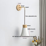 Ceramic LED Wall Lamp Modern Wood Decor Stair Light Fixtures
