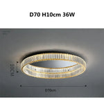 Gold Steel LED Dimmable Ceiling Lights Luxury Crystal Fixture