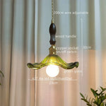 Japanese Style Green Glass LED Pendant Chandelier for Home Decor