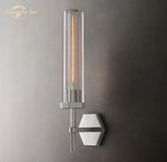 Hexagonal LED Crystal Sconce: Modern Wall Lighting for Bathroom, Living Room, Bedroom