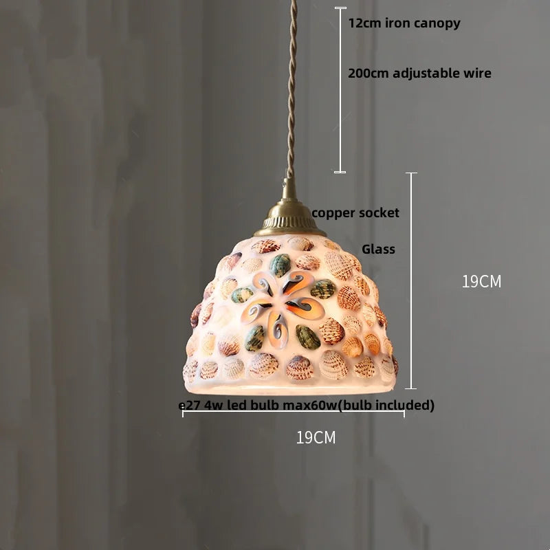 Wood LED Glass Pendant Light: Modern Nordic Adjustable Hanging Lamp