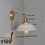 Nordic LED Wall Light Fixture Pull Chain Switch Brass Bedside Lamp