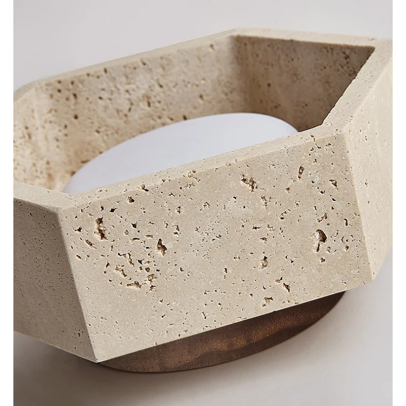 White Glass LED Ceiling Light Fixture Stone Base Plafond Lamp