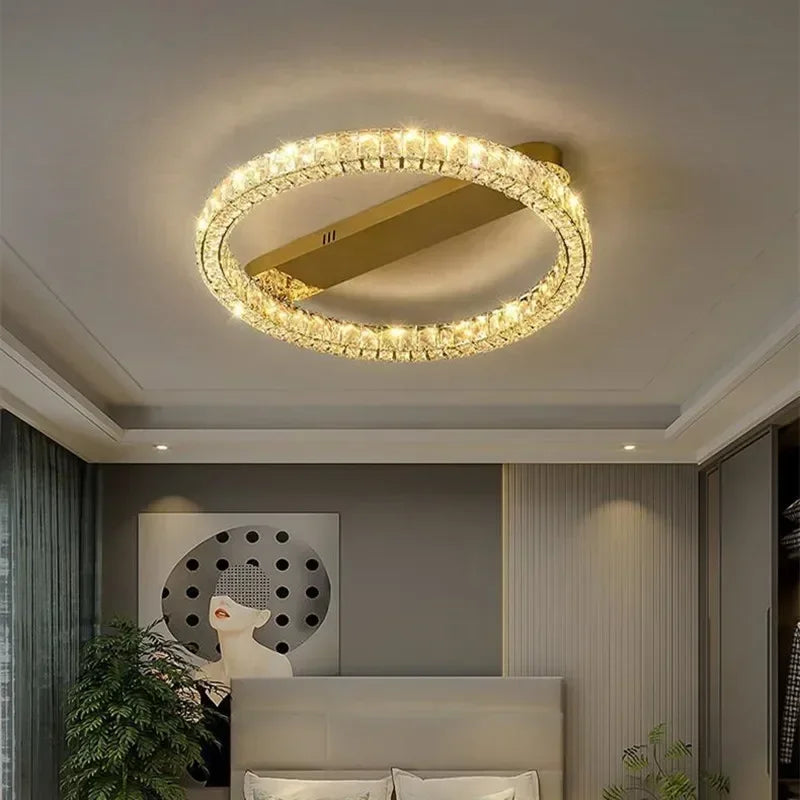Crystal Ceiling Lights: Modern Luxury Dimmable LED Chandelier for Living Room