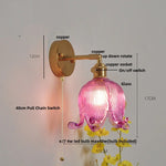 Afralia™ Loft Amber Glass LED Wall Light with Vintage Knob Switch