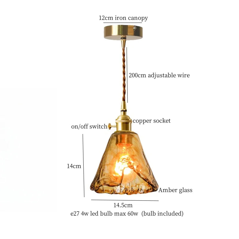 Afralia™ Cracked Glass LED Pendant Lights for Home Decor, Restaurant, Living Room, Kitchen