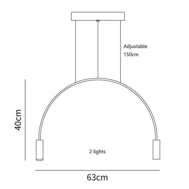 Arc Pendant Light Chandelier - LED Suspension Lamp for Kitchen Island