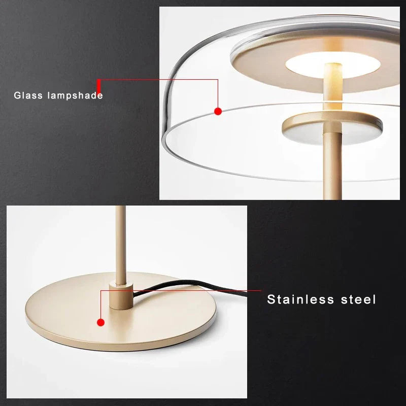 Modern Clear Glass LED Floor Lamp for Home Decor & Living Room Lightning