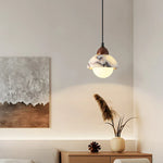 White Glass Ball LED Pendant Lamp Modern Luxury Stone Hanging Light