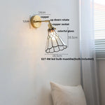 Rotatable Flower Glass LED Wall Sconce with Pull Chain Switch for Home Decor