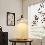 LED Wood Canopy Pendant Lights Yellow Travertine Stone Hanging Lamp