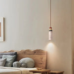 Afralia™ Colorful Stone LED Pendant Light - Nordic Modern Yellow Travertine Wood Canopy