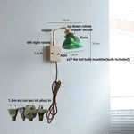 Walnut Wood LED Wall Sconce Glass Rotatable Stair Light Fixtures