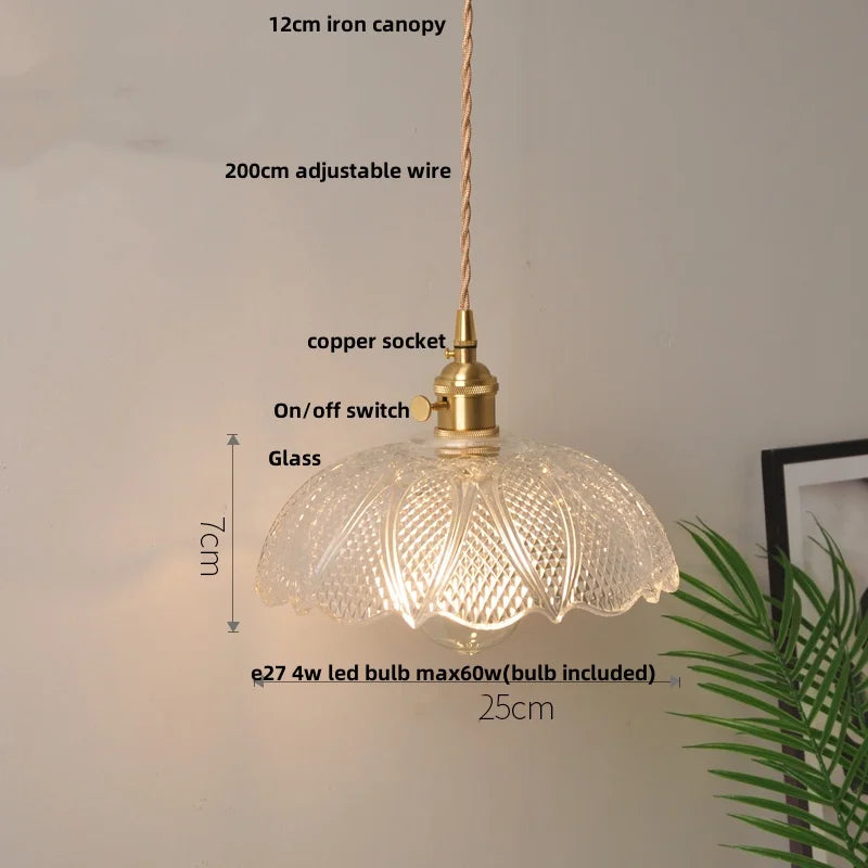 Shell LED Pendant Light - Modern Nordic Copper Hanging Lamp