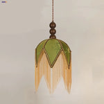 Afralia™ Vintage LED Pendant Lights Iron Tassel Wood Ball Hanging Lamp