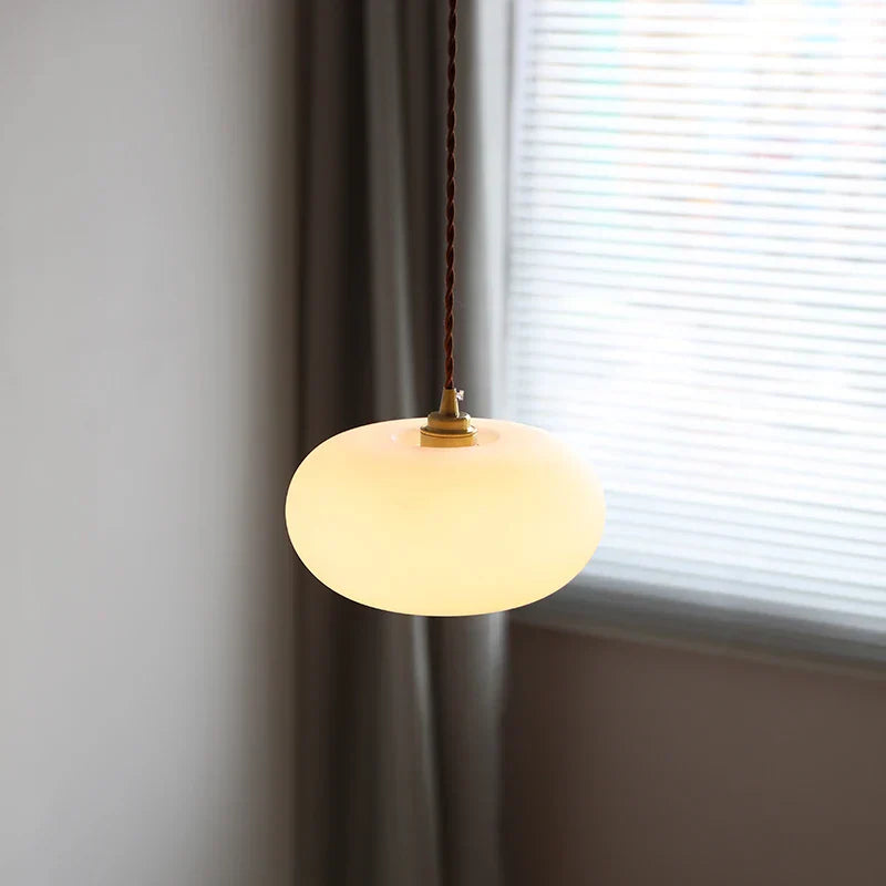 White Glass LED Pendant Lamp: Modern Nordic Style for Kitchen, Dining Room, Bedroom