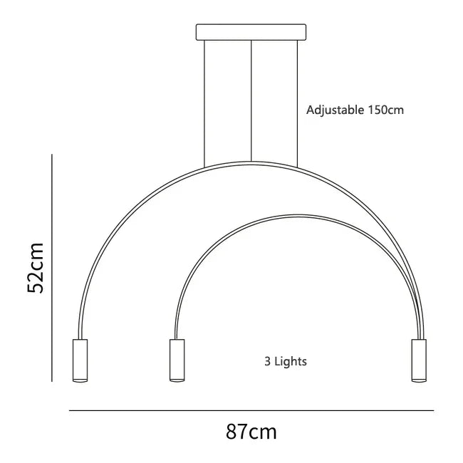 Arc Pendant Light Chandelier - LED Suspension Lamp for Kitchen Island