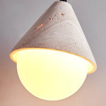 Afralia™ Creative Stone LED Pendant Light Yellow Travertine Nordic Minimalism Hanging Lamp