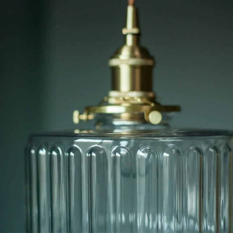 Clear Glass LED Copper Pendant Lighting for Minimalist Decor